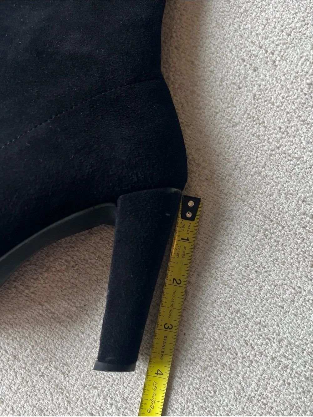 Stuart Weitzman Black Suede Over-the-Knee Heeled Boots